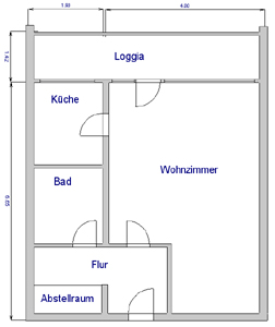 Grundriss 1-Zimmerwohnung